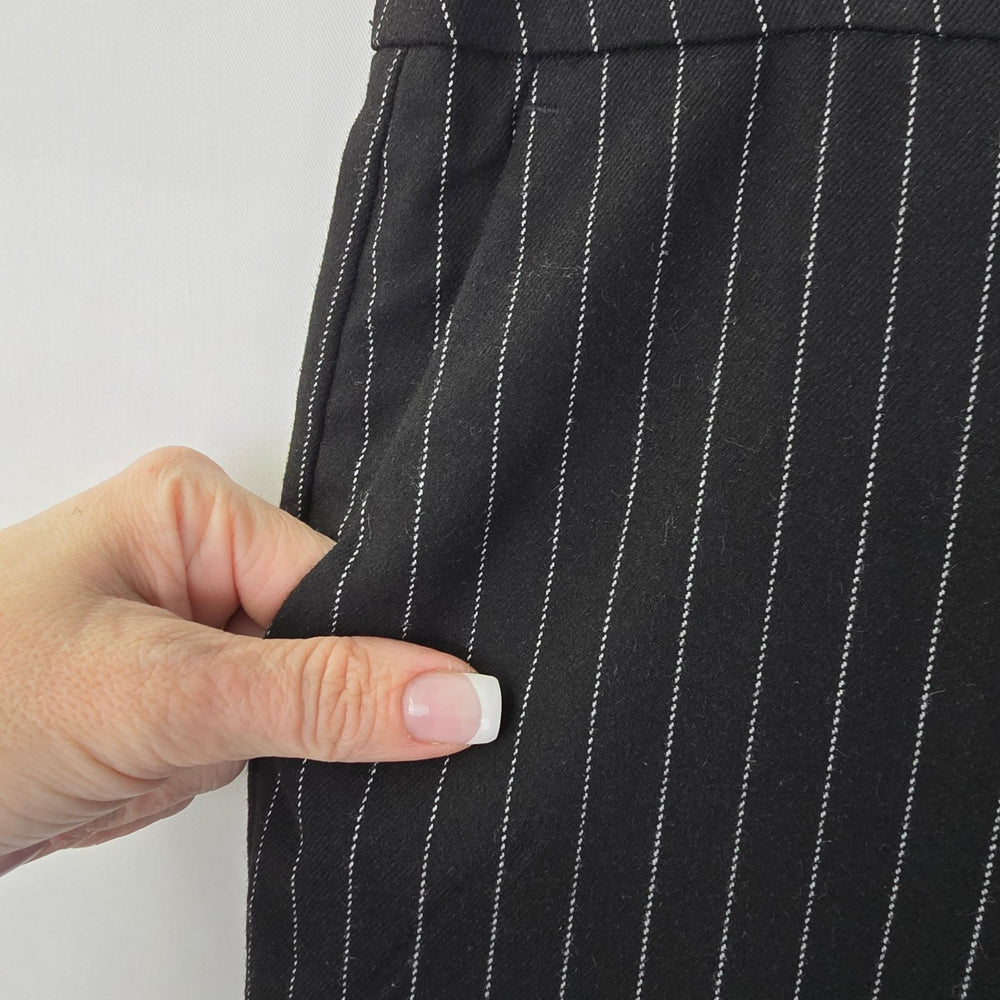 Cleo Black Pin Stripped Trouser Dresser Pants Size 12