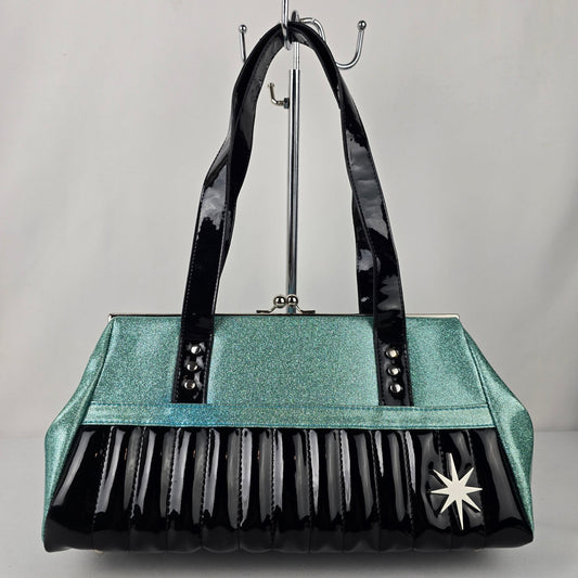 Lux De Ville Blue & Black Kiss Close Purse