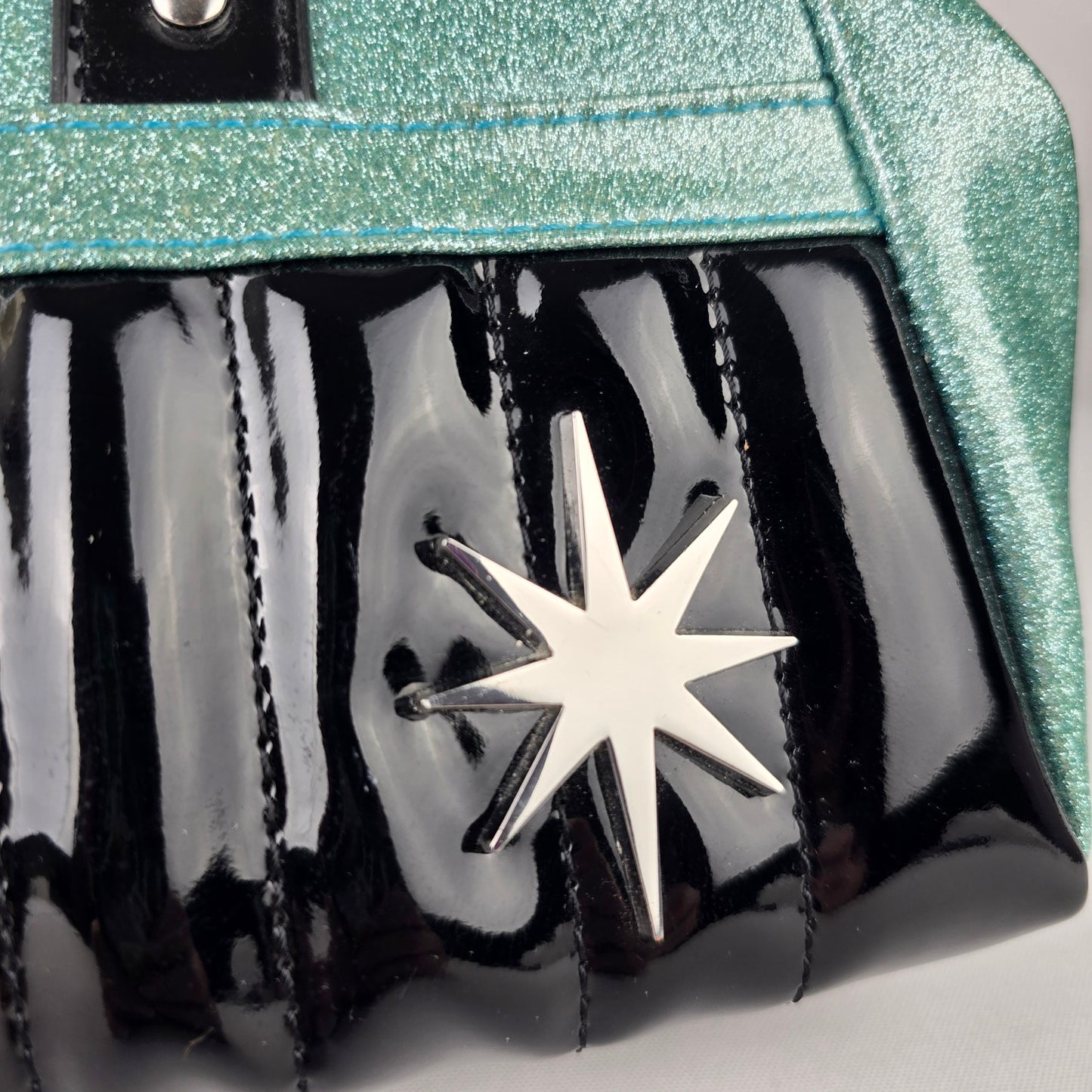 Lux De Ville Blue & Black Kiss Close Purse