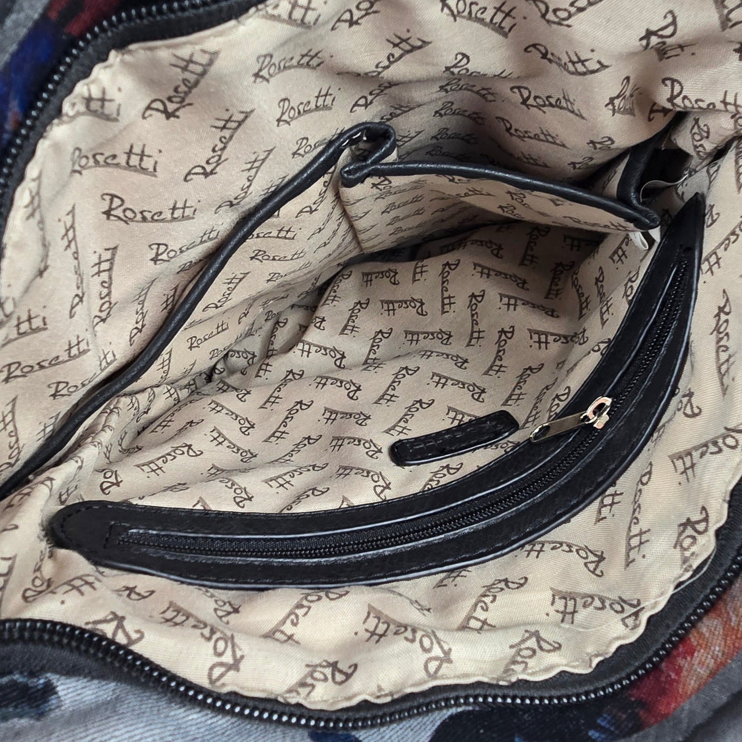 Rosetti Purple Floral Print Crossbody Purse