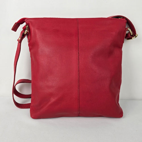 Wise Owl Red Leather Crossbody Purse