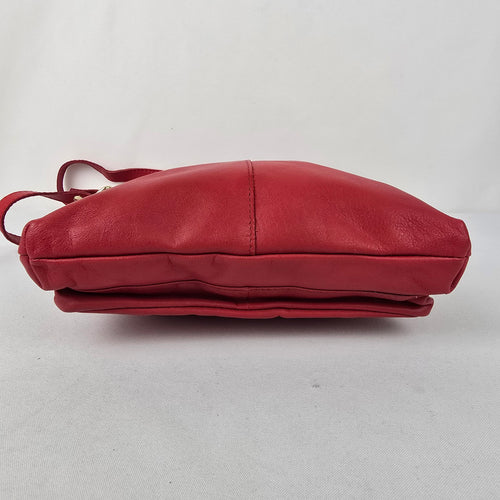 Wise Owl Red Leather Crossbody Purse