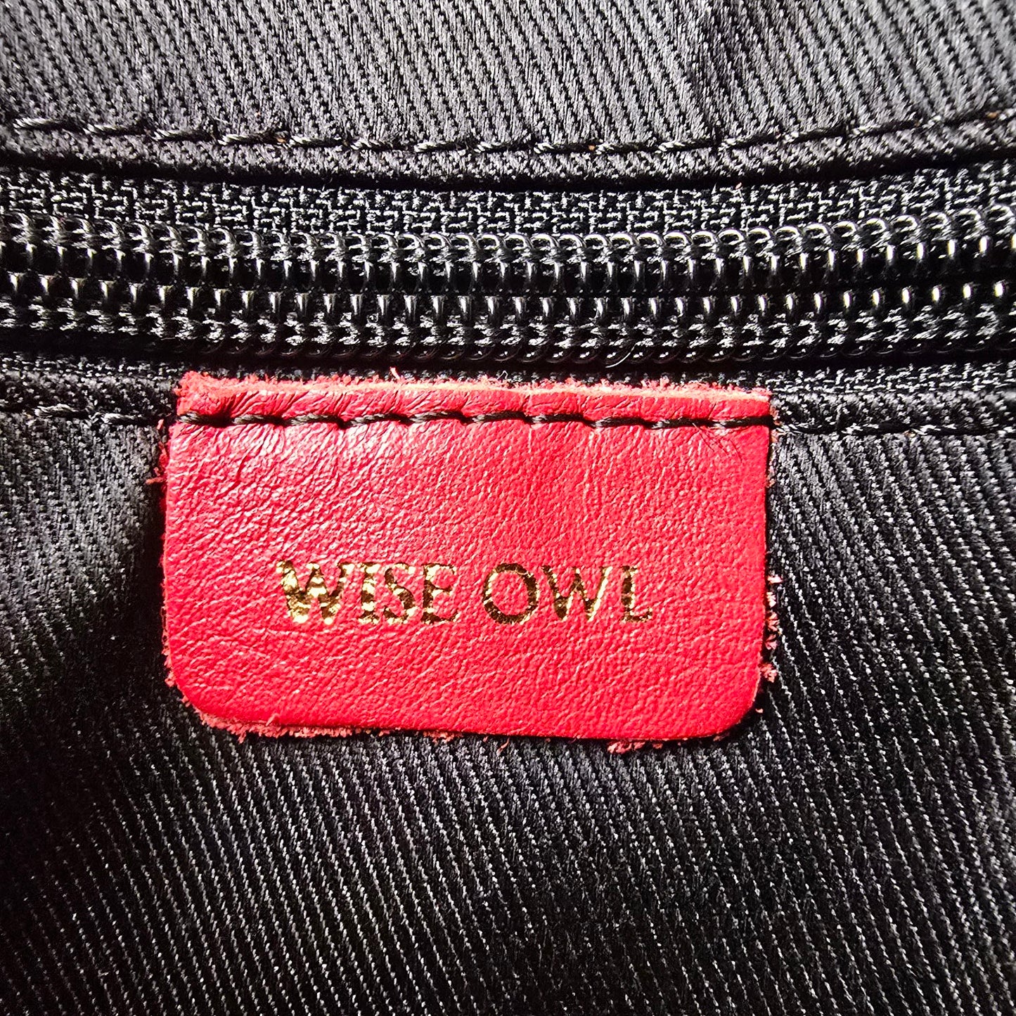 Wise Owl Red Leather Crossbody Purse
