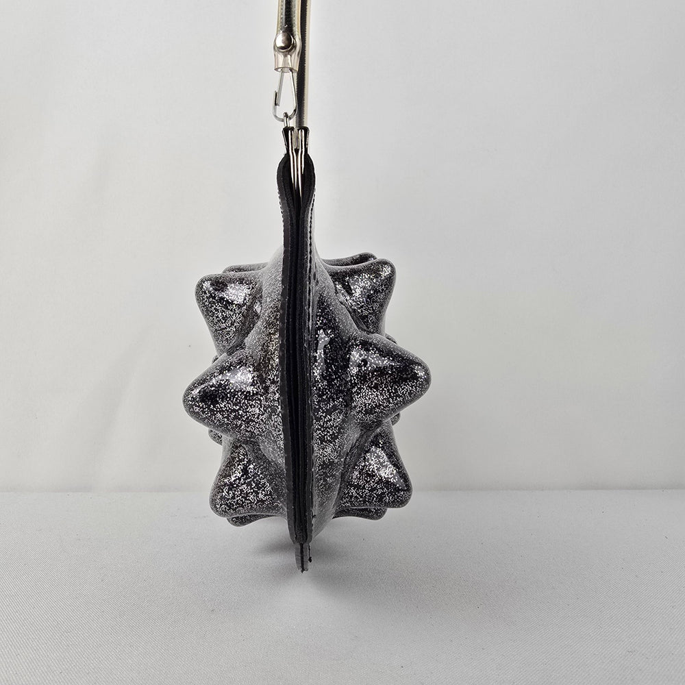Silver & Black Metallic Spikey Clutch Purse