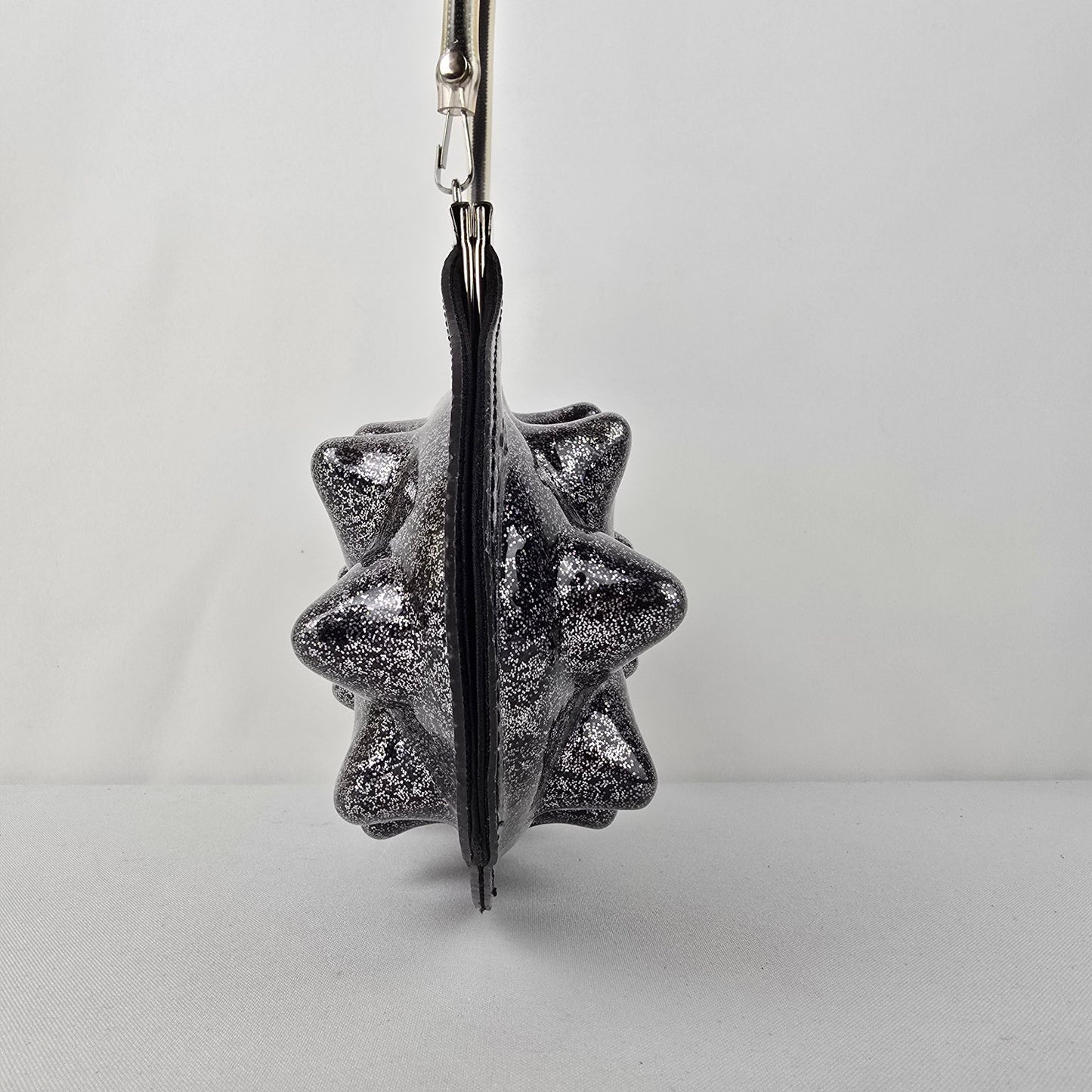 Silver & Black Metallic Spikey Clutch Purse