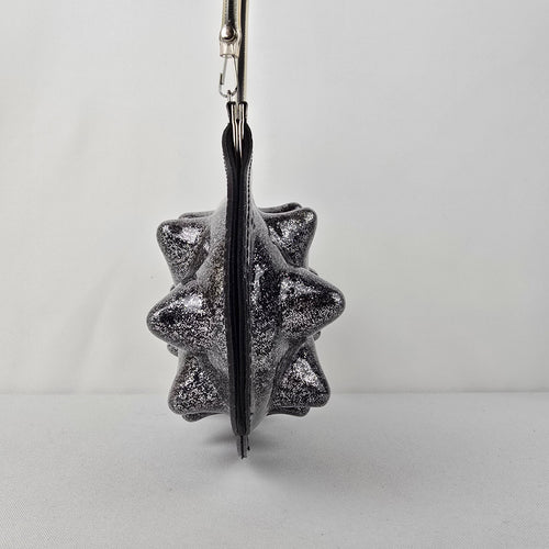 Silver & Black Metallic Spikey Clutch Purse
