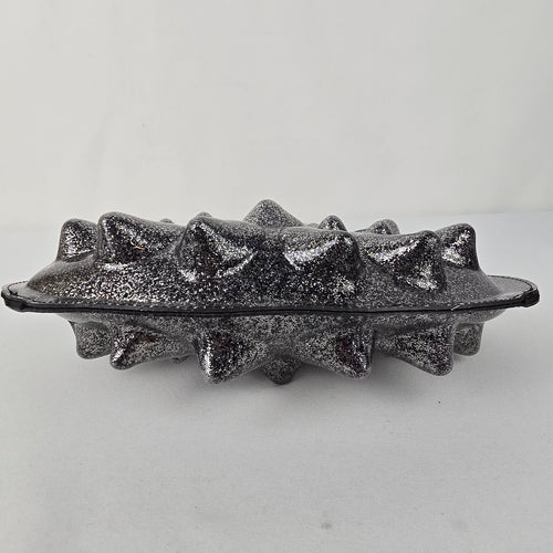 Silver & Black Metallic Spikey Clutch Purse