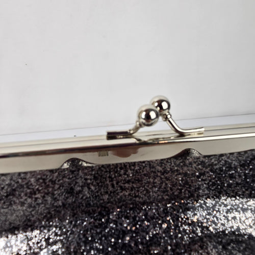 Silver & Black Metallic Spikey Clutch Purse
