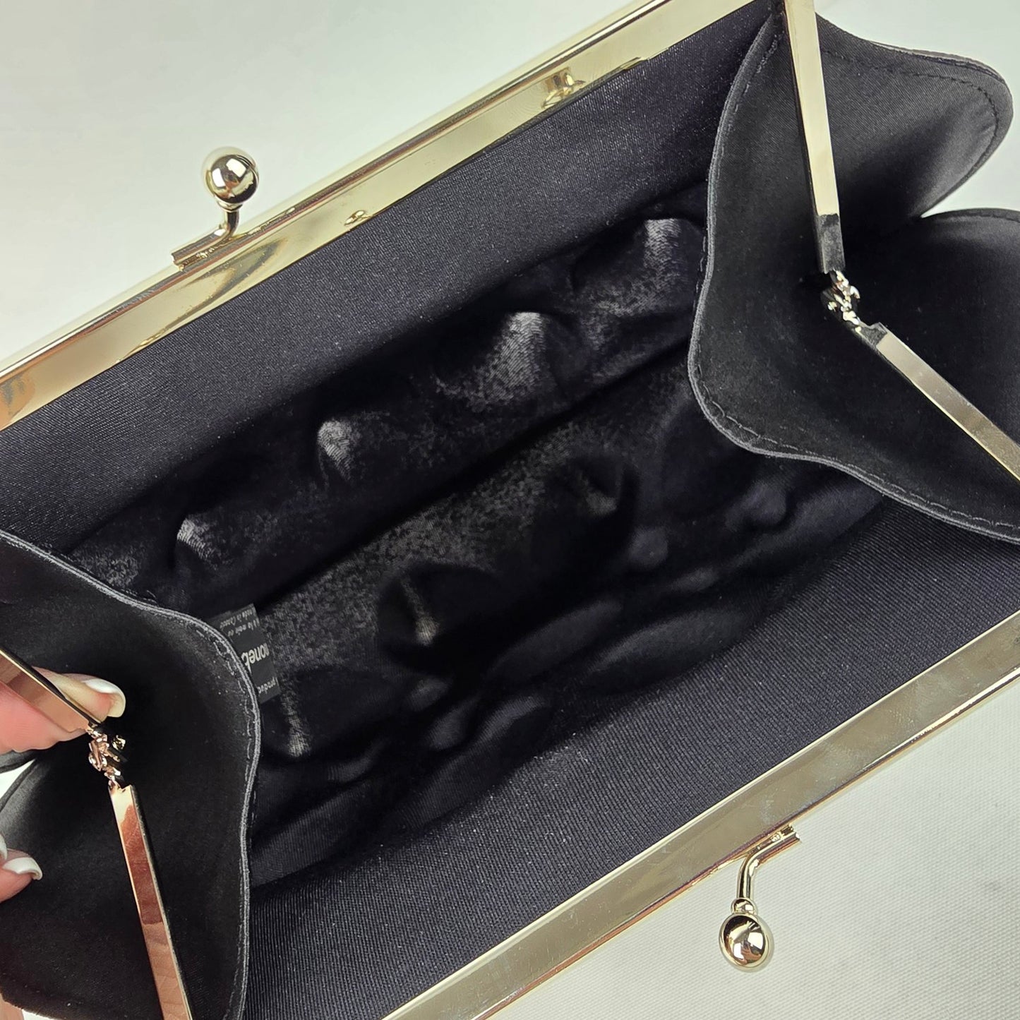 Silver & Black Metallic Spikey Clutch Purse