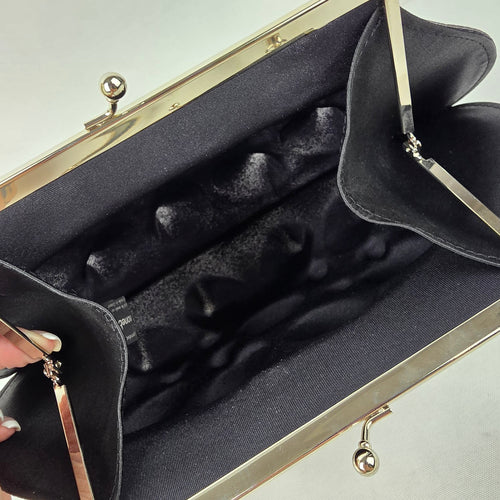 Silver & Black Metallic Spikey Clutch Purse