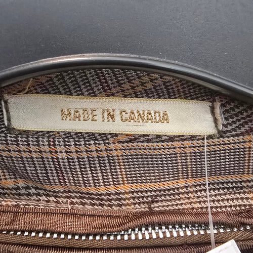 Vintage Made In Canada Brown Wool Plaid Button Up Jacket Size M/L