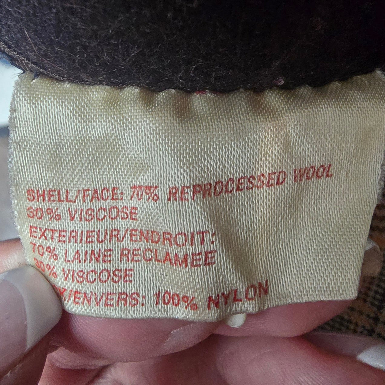 Vintage Made In Canada Brown Wool Plaid Button Up Jacket Size M/L