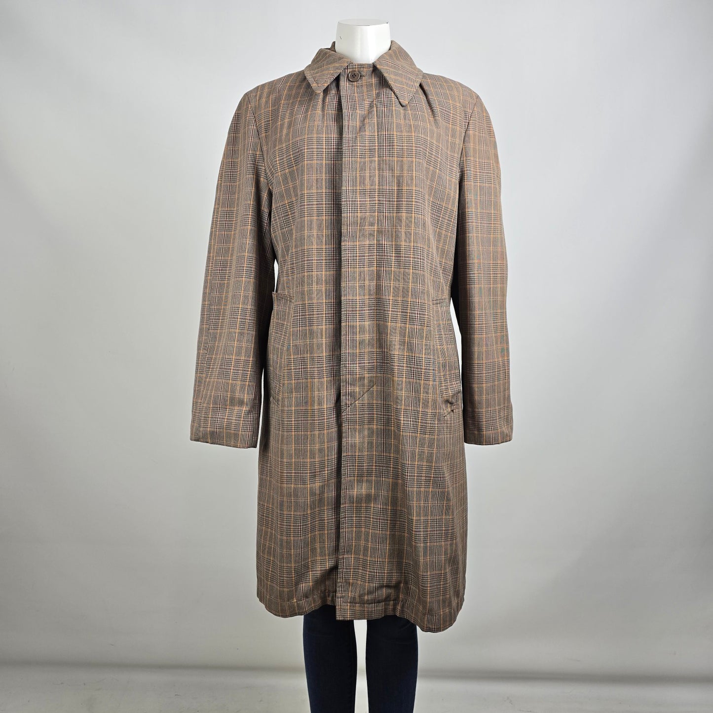 Vintage Made In Canada Brown Wool Plaid Button Up Jacket Size M/L