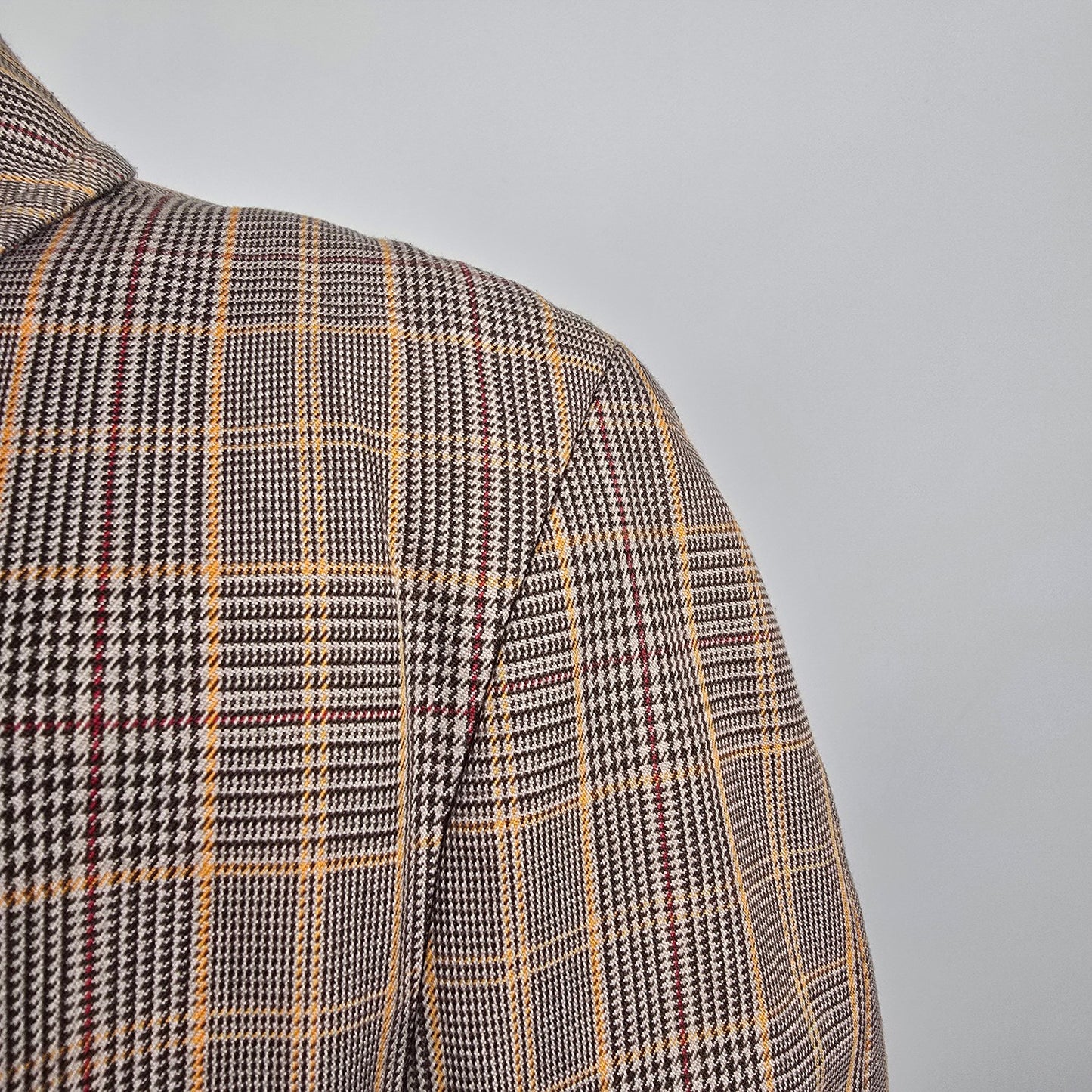 Vintage Made In Canada Brown Wool Plaid Button Up Jacket Size M/L