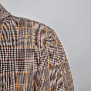 Vintage Made In Canada Brown Wool Plaid Button Up Jacket Size M/L