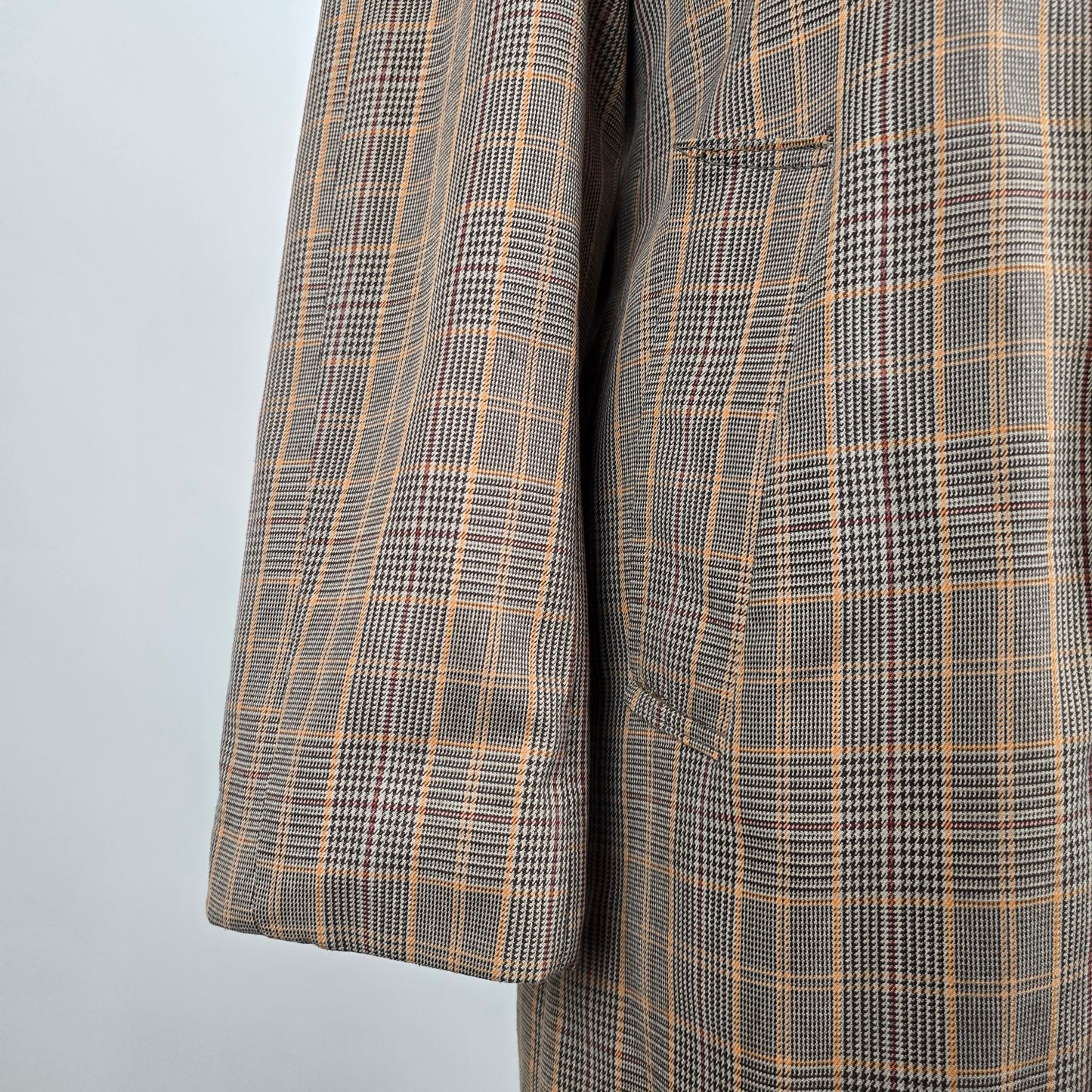 Vintage Made In Canada Brown Wool Plaid Button Up Jacket Size M/L