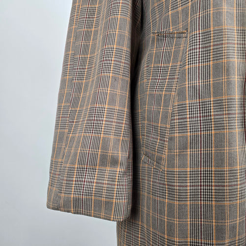 Vintage Made In Canada Brown Wool Plaid Button Up Jacket Size M/L