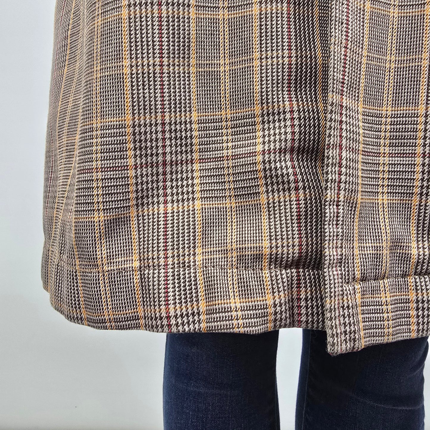 Vintage Made In Canada Brown Wool Plaid Button Up Jacket Size M/L