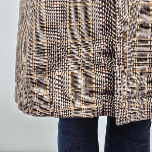 Vintage Made In Canada Brown Wool Plaid Button Up Jacket Size M/L