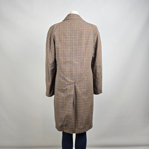 Vintage Made In Canada Brown Wool Plaid Button Up Jacket Size M/L