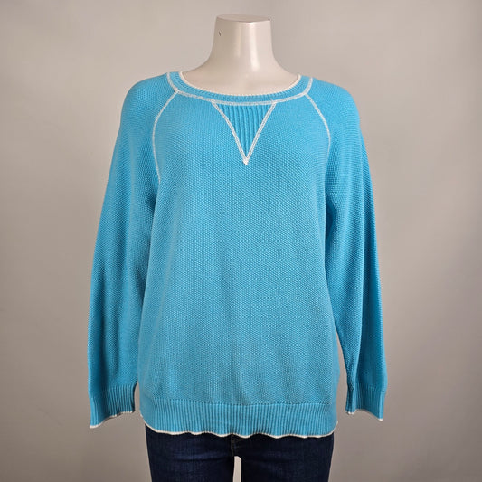Cotton Country Blue Knit Cotton Sweater Size M