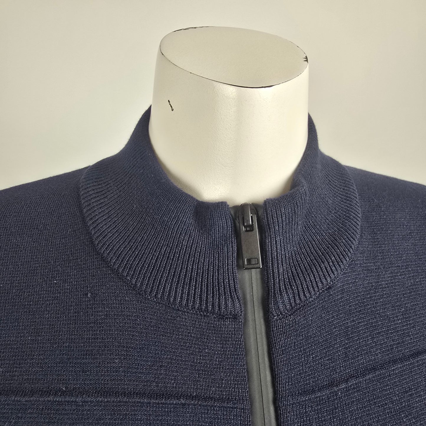 Robert Graham Blue Cotton Knit Zip Up Cardigan Jacket Size M/L