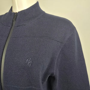 Robert Graham Blue Cotton Knit Zip Up Cardigan Jacket Size M/L