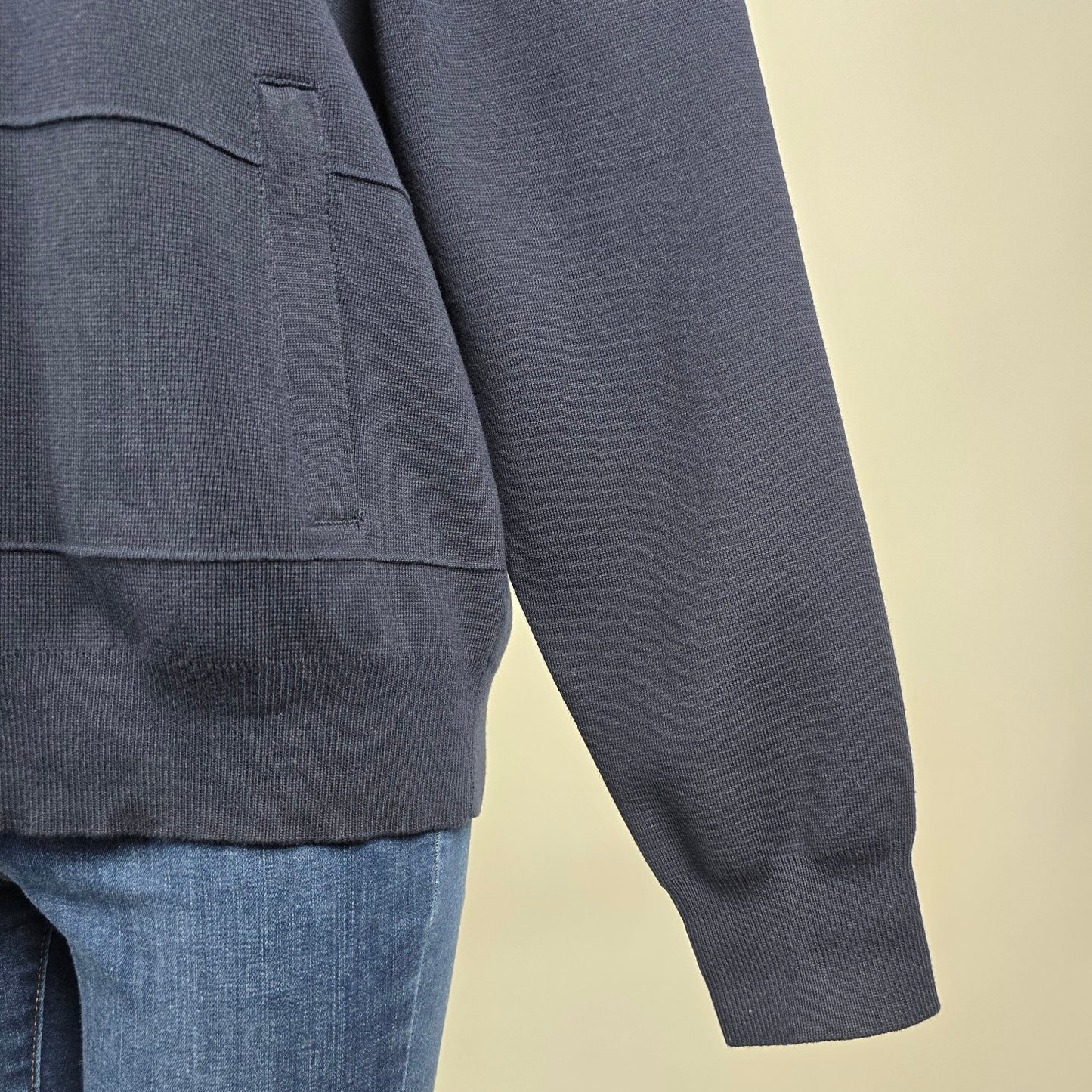 Robert Graham Blue Cotton Knit Zip Up Cardigan Jacket Size M/L