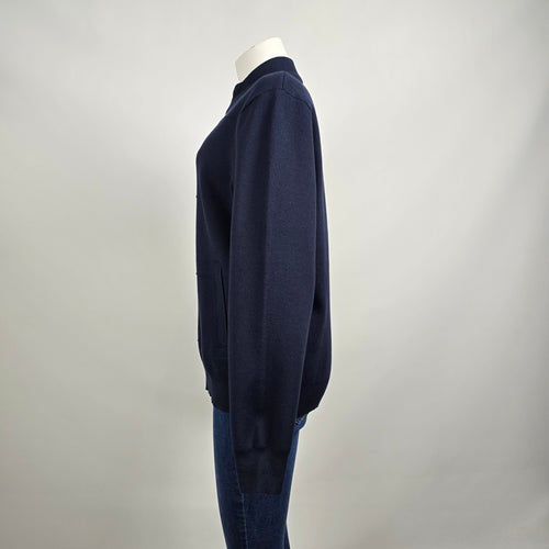 Robert Graham Blue Cotton Knit Zip Up Cardigan Jacket Size M/L