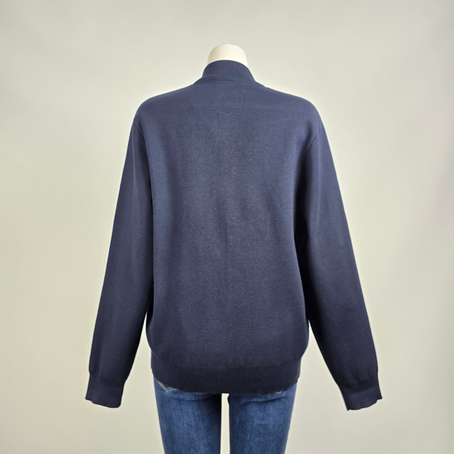 Robert Graham Blue Cotton Knit Zip Up Cardigan Jacket Size M/L