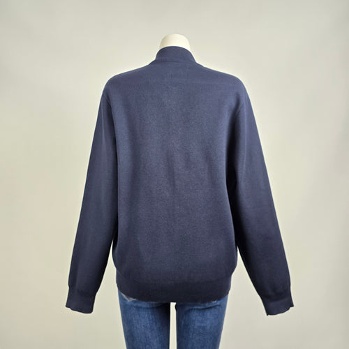 Robert Graham Blue Cotton Knit Zip Up Cardigan Jacket Size M/L