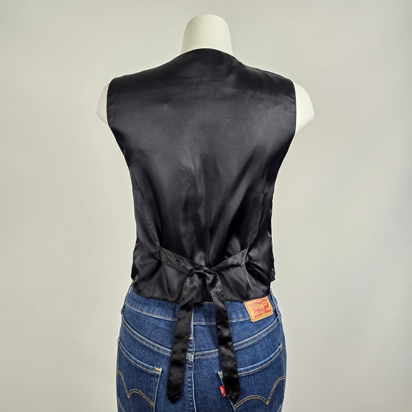 Vintage Karen Scott Brown Tiger Print Button Up Vest Size S