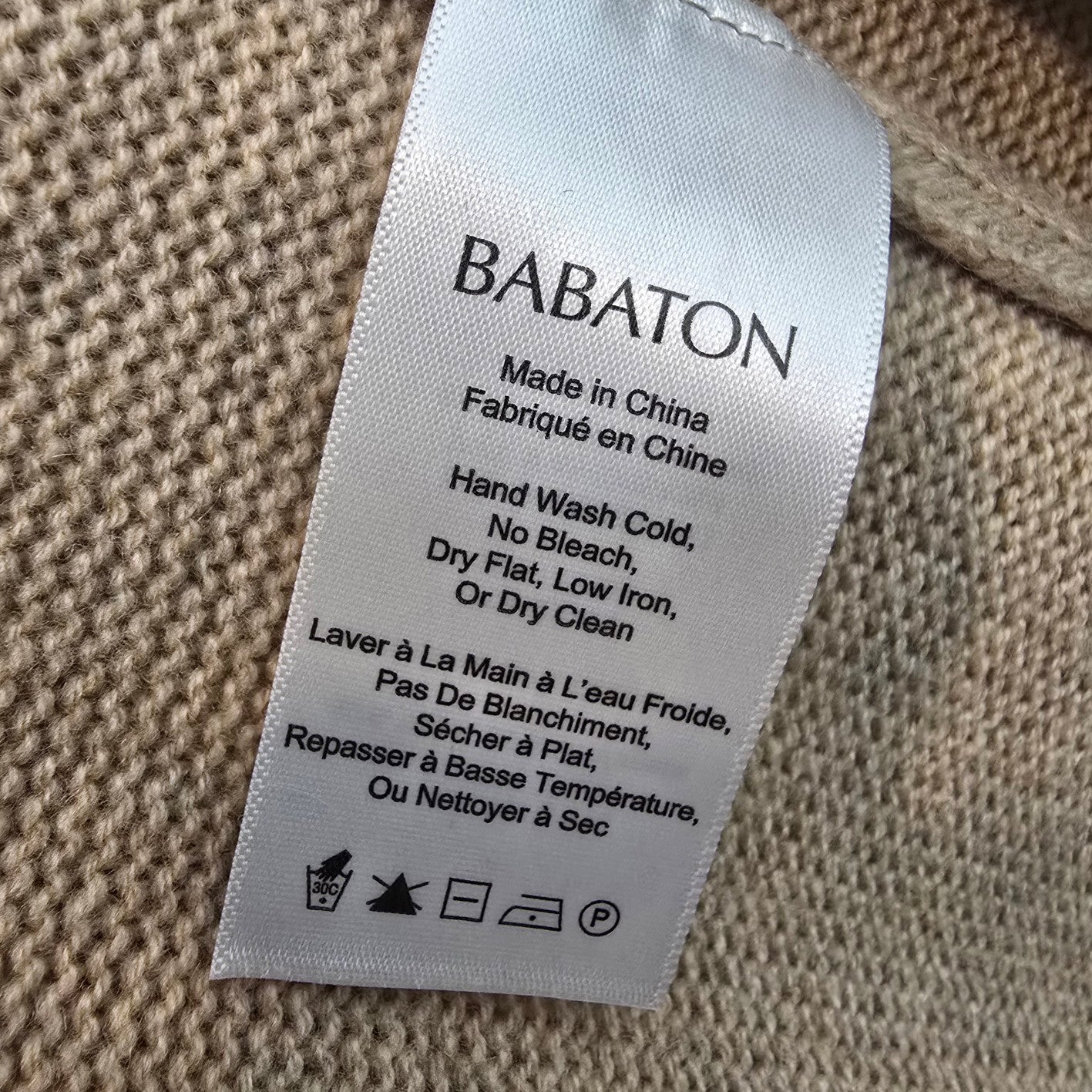 Aritzia Babaton Brown Oversized Knit Wool/ Cashmere Shawl Size XS