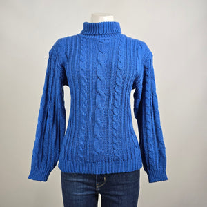 Vintage Color Code Blue Turtle Neck Sweater Size 10/12
