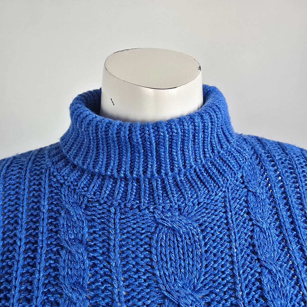 Vintage Color Code Blue Turtle Neck Sweater Size 7/8