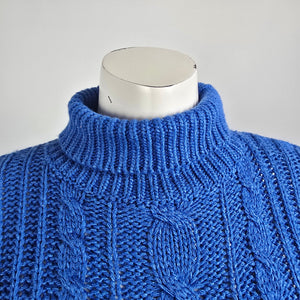 Vintage Color Code Blue Turtle Neck Sweater Size 7/8