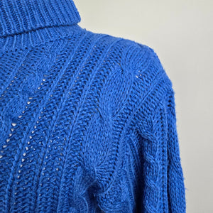 Vintage Color Code Blue Turtle Neck Sweater Size 10/12