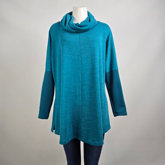 Bobs Vancouver Blue Knit Cowl Neck Sweater Size M