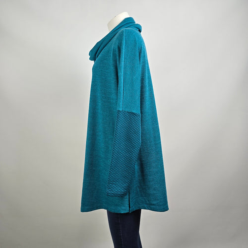 Bobs Vancouver Blue Knit Cowl Neck Sweater Size M