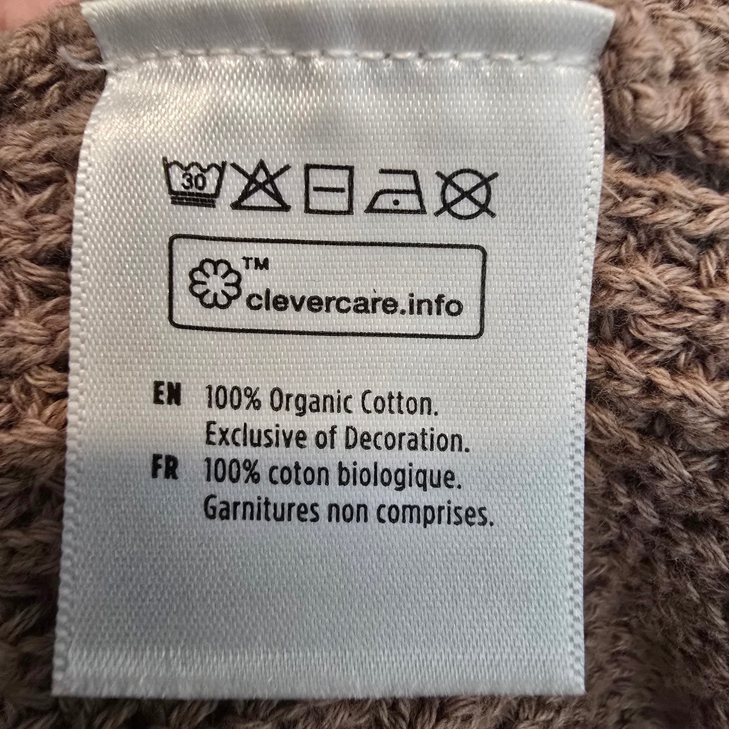 10 Tree Brown Organic Cotton Knit Sweater Size S