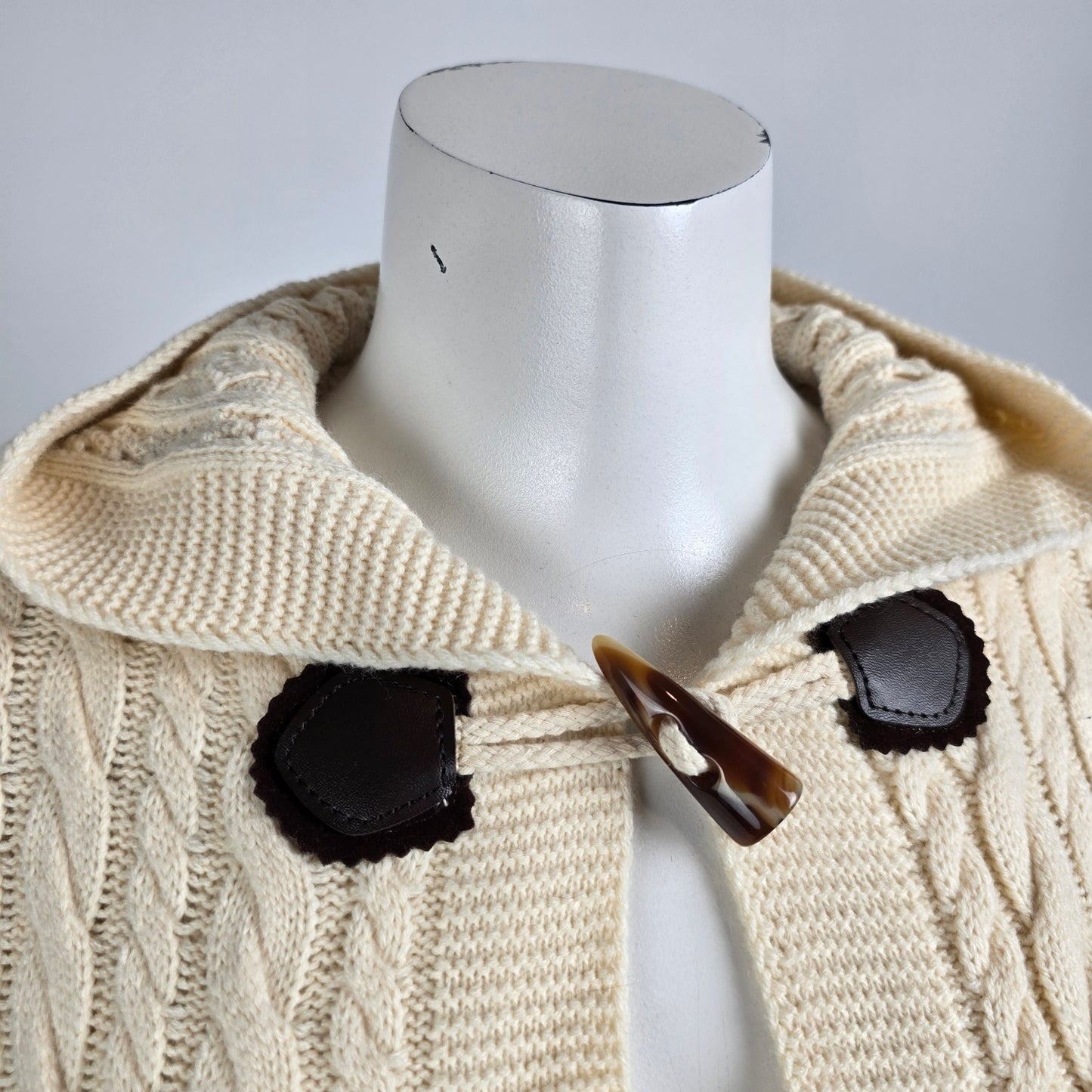 Minkas Cream Knit Long Cardigan Size S