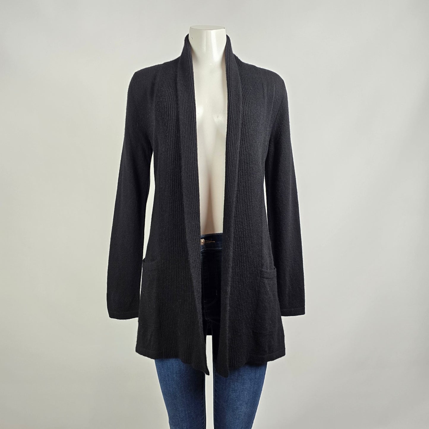 Lord & Taylor Black Knit Cashmere Cardigan Size XS