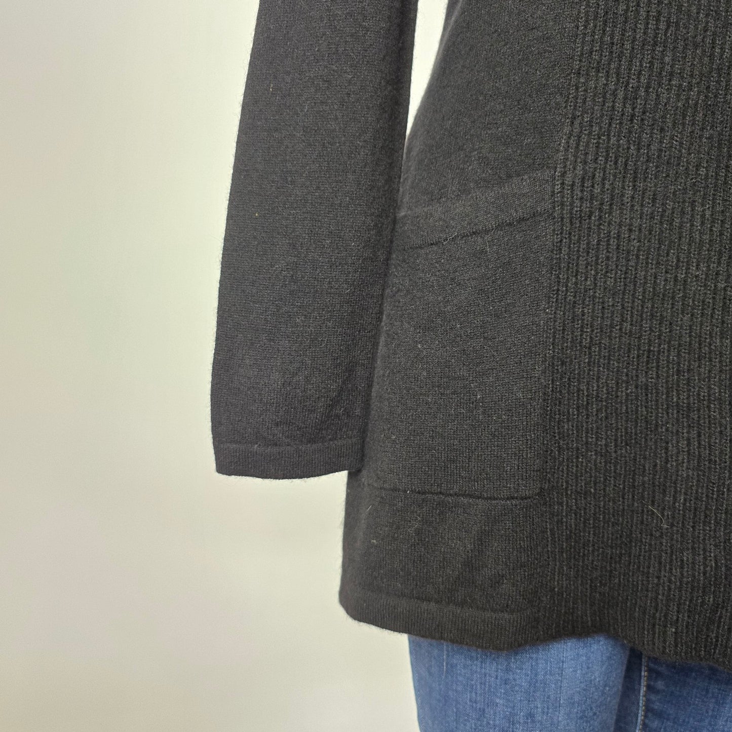 Lord & Taylor Black Knit Cashmere Cardigan Size XS