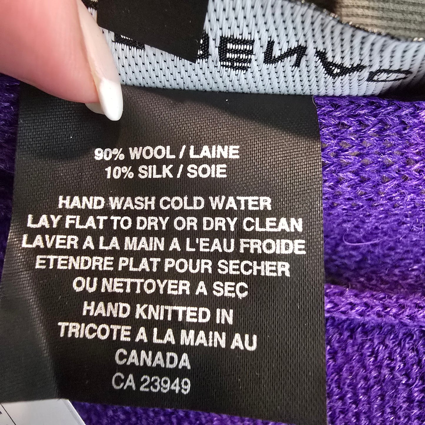 Cecile Benac Purple Knit Wool & Silk Asymmetrical Sweater Size S
