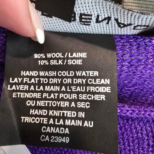 Cecile Benac Purple Knit Wool & Silk Asymmetrical Sweater Size S