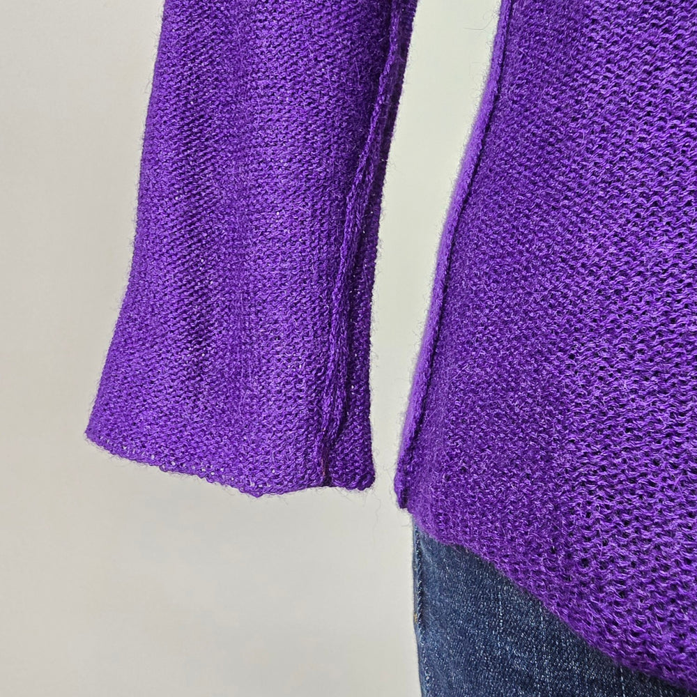 Cecile Benac Purple Knit Wool & Silk Asymmetrical Sweater Size S