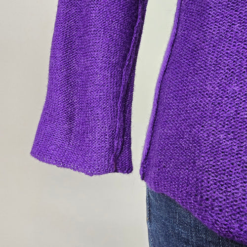 Cecile Benac Purple Knit Wool & Silk Asymmetrical Sweater Size S