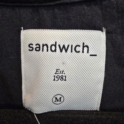 Sandwich Black Cotton Floral Detail Zip Up Light Jacket Size M