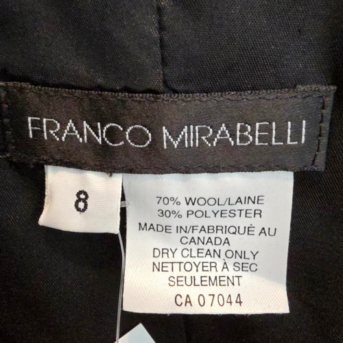 Franco Mirabelli Black Houndstooth Button Up Jacket Size 8