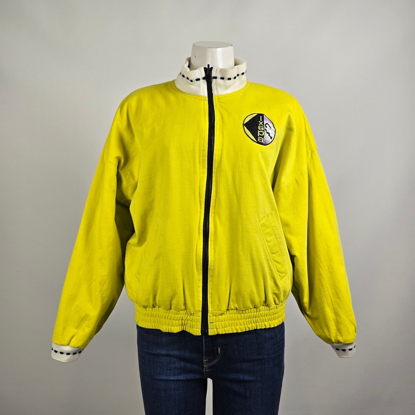 Vintage 90s IXSPA Black Reversible Bomber Jacket Size L